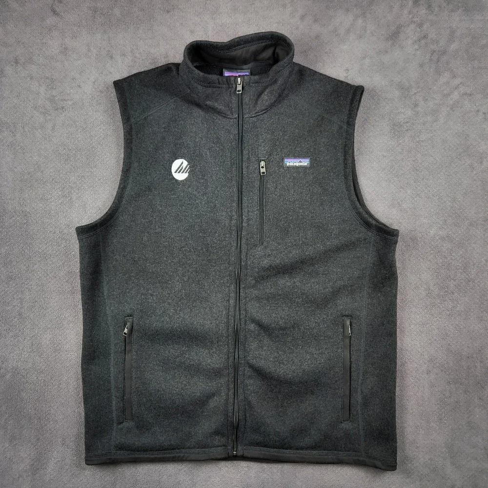 Patagonia Better Sweater Vest‎ Mens XL Black Full Zip Fleece Embroidered Logo